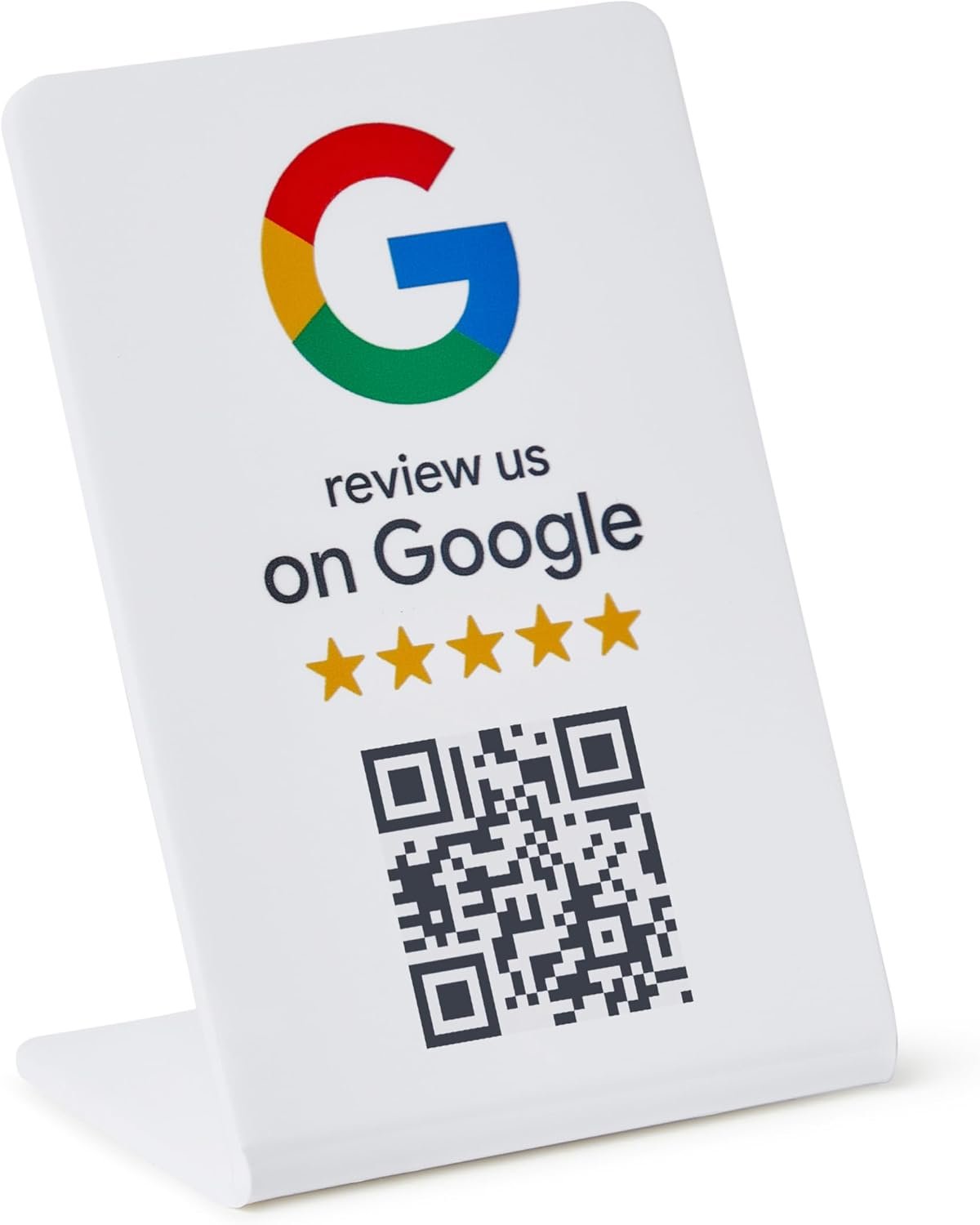 ProsperQR Google Review Stand (1-Pack), Gloss White Acrylic