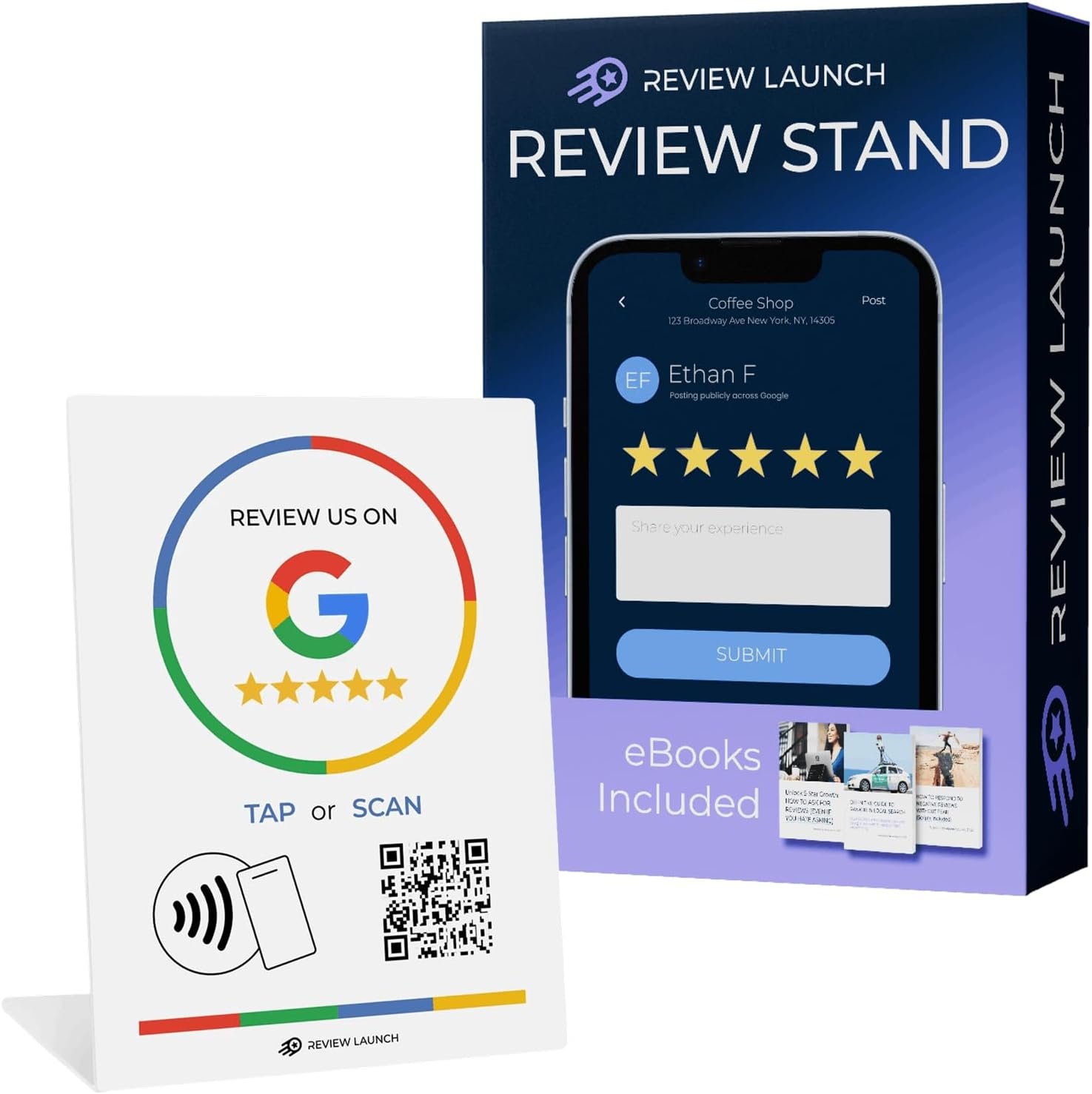Google Review Tap Card Stand by Review Launch