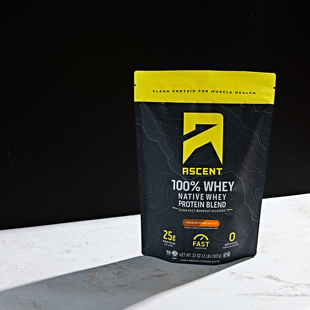 Ascent 100% Whey Protein Powder, Chocolate Peanut Butter, 2 lb bag