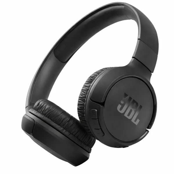 JBL Tune 510BT wireless on-ear headphones in black showing the JBL logo