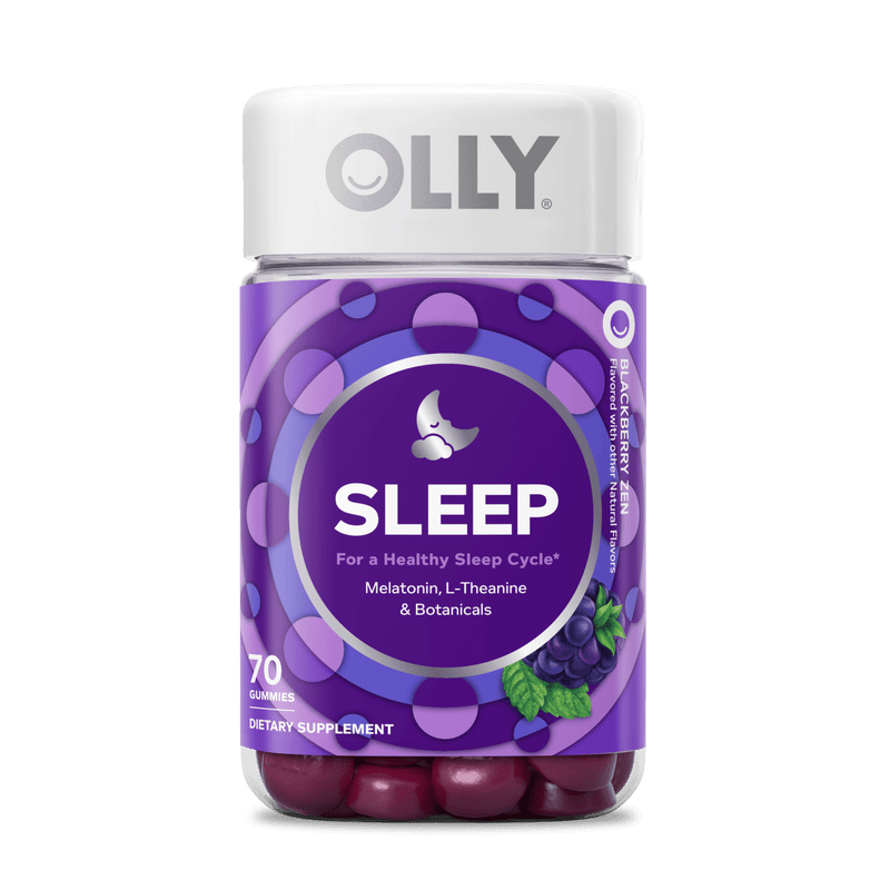 OLLY Sleep gummies, 70-count jar, Blackberry Zen flavor
