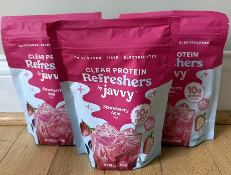 Javvy Clear Protein Refreshers Strawberry Acai tub