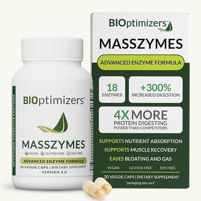 BIOptimizers MassZymes digestive enzyme bottle