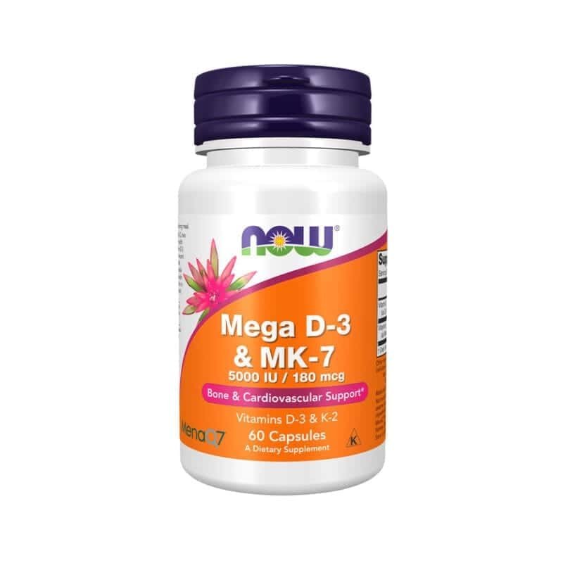 NOW Supplements Mega D-3 and MK-7 capsules