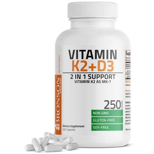 Bronson Vitamin K2 MK7 with D3 Extra Strength