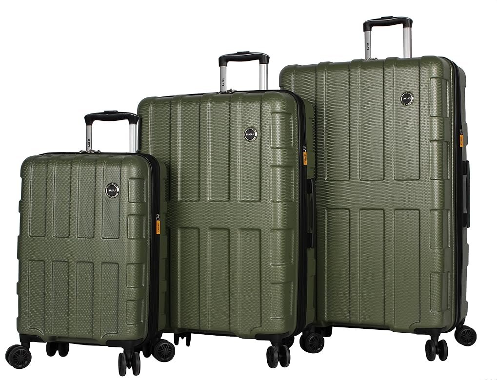 Lucas Luggage hard case 3-piece expandable suitcase set