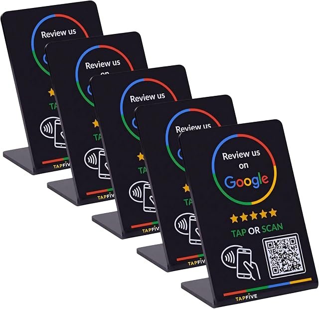 TapFive Tap Google Review Stand countertop