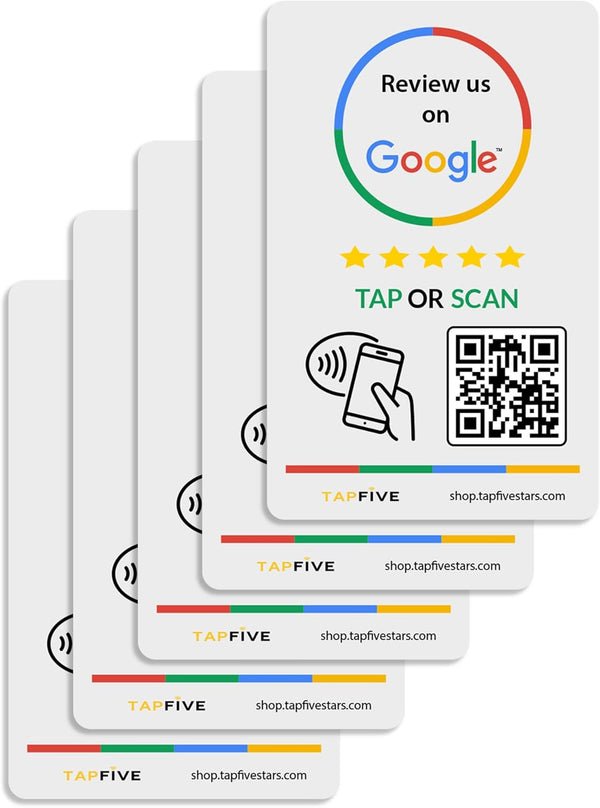 TapFive Google Review Tap Stickers
