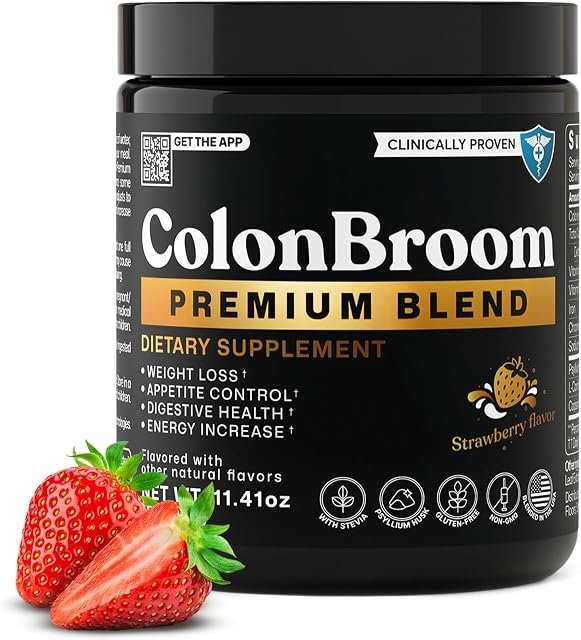 ColonBroom Psyllium Husk Powder (Strawberry), 50 Servings