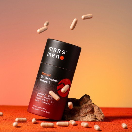 MARS MEN Testosterone Booster for Men — Natural Supplement, 30 Servings (60 vegan caps)