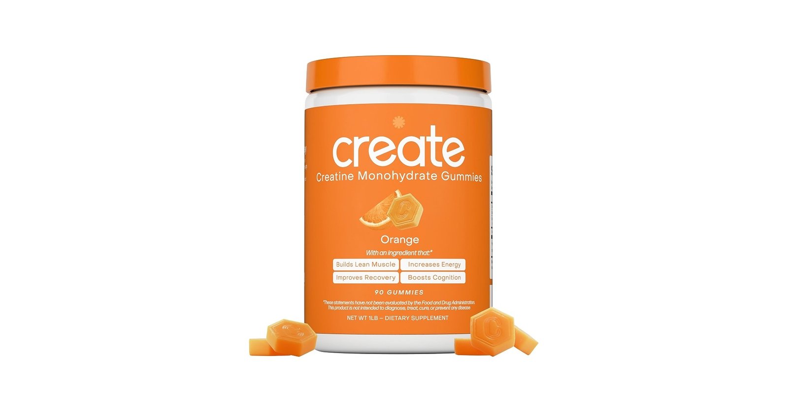 Create Creatine Monohydrate Gummies, Orange