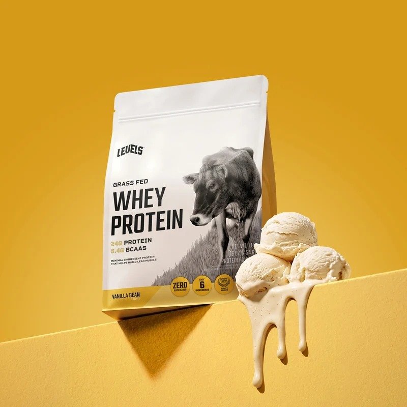 Levels Grass Fed Whey Protein Powder, Vanilla Bean, 5LB