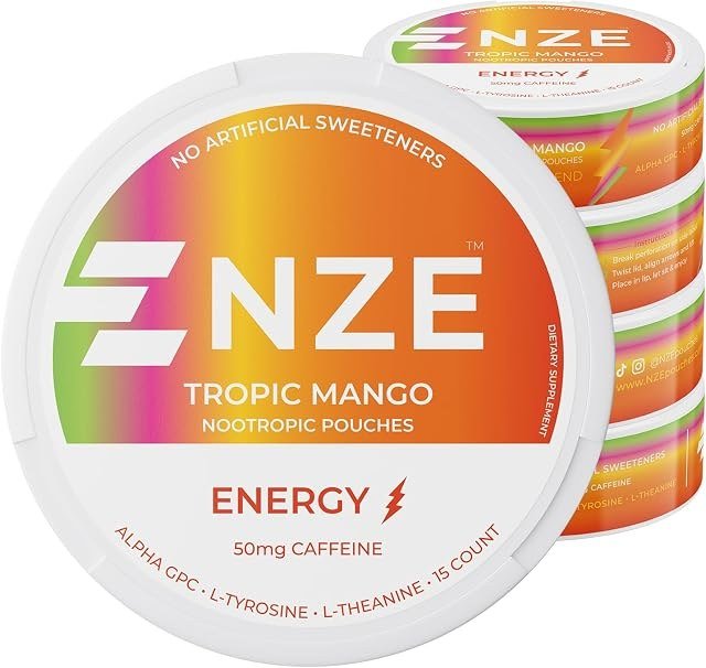 NZE Caffeine Nootropic Pouches (Strawberry Kiwi)
